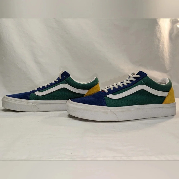 Vans Old Skool Yacht Club Suede Sneakers Blue/Green/Yellow, size M6.5/W8 - Picture 2 of 7